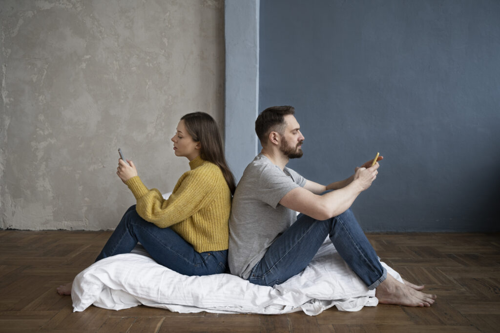 couple being distant with each other relationship check-in