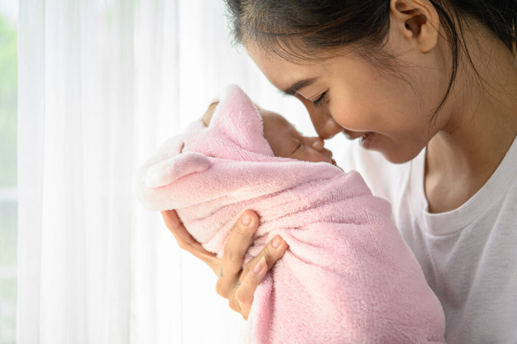 woman loving her child